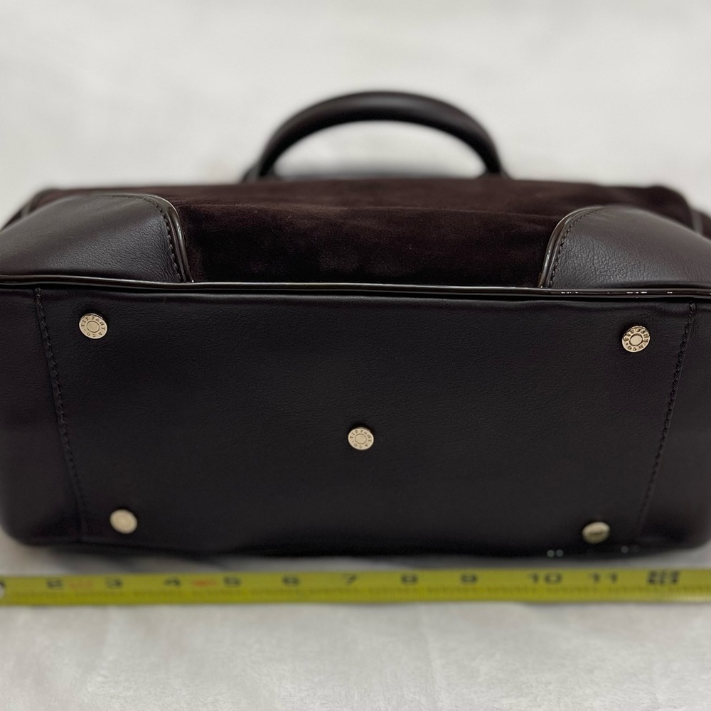 NEW Never Used - Tiffany & Co Italian Leather & Suede “Amelia” Espresso Zip Tote - Picture 3 of 11